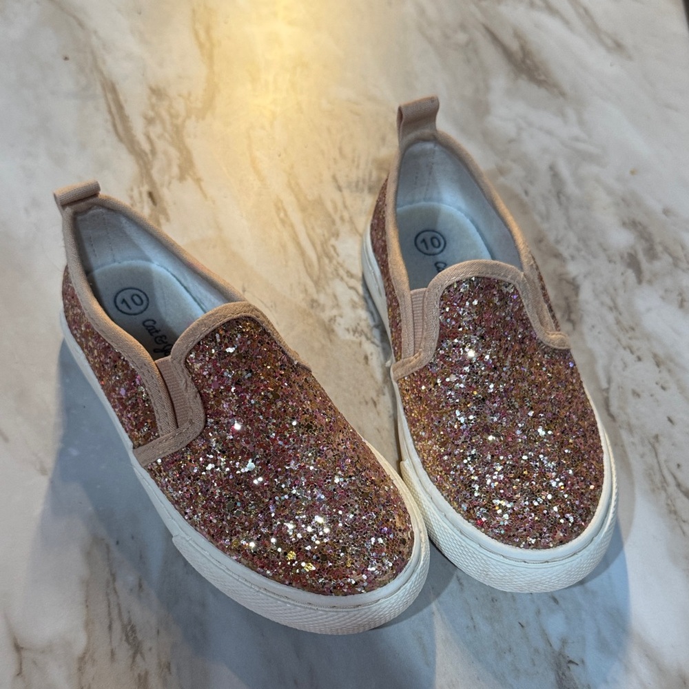 Cat & Jack Sparkly Pink Slip-On Sneakers - Picture 2 of 5